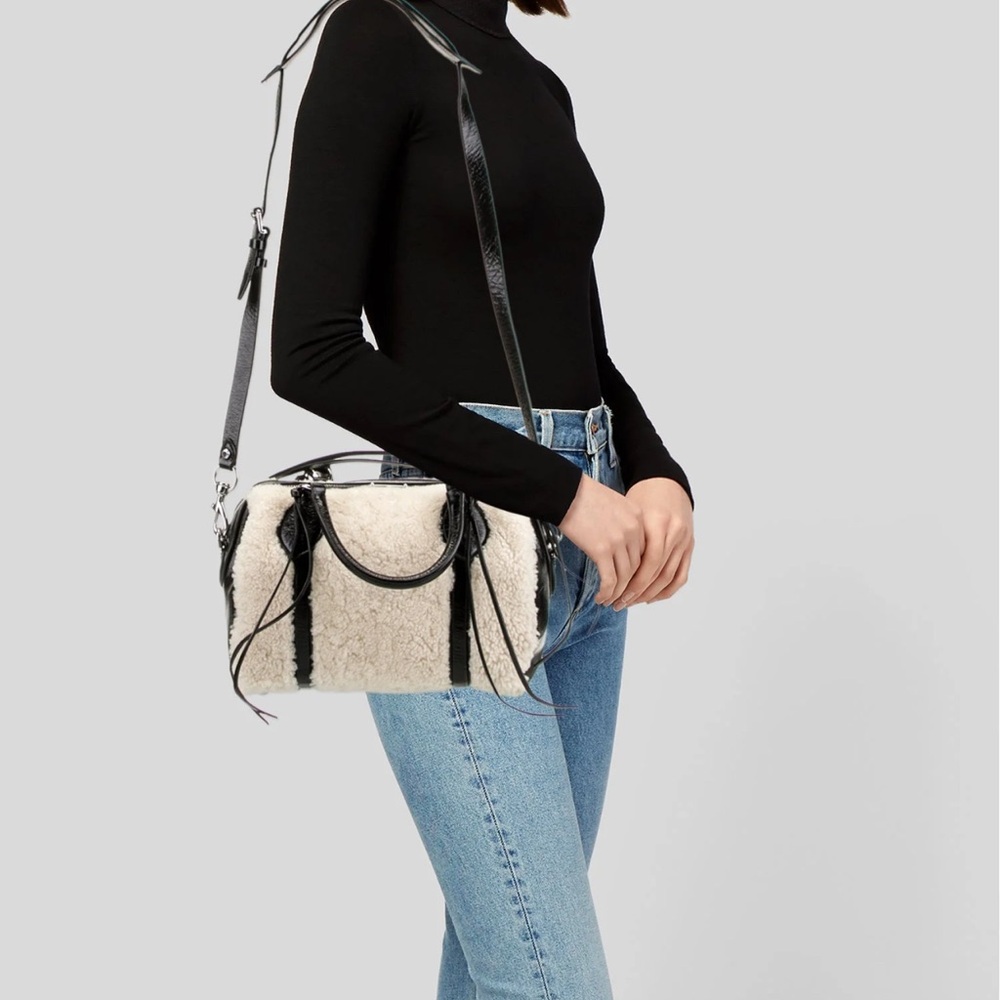 Rebecca Minkoff Black and Cream Satchel